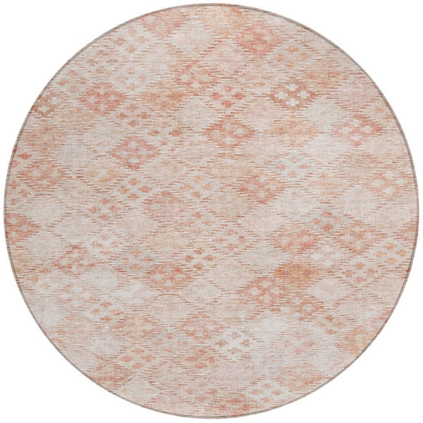 Homeroots 3' Geometric Blue Purple And Gray Washable Area Rug For Indoor And Outdoor Spaces, Durable Design 8' Round Polyester 603277