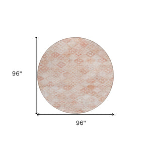 Homeroots 3' Geometric Blue Purple And Gray Washable Area Rug For Indoor And Outdoor Spaces, Durable Design 8' Round Polyester 603277