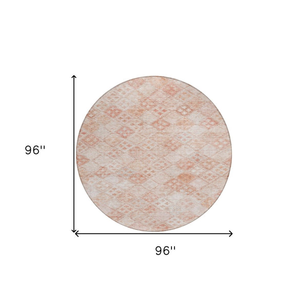 Homeroots 3' Geometric Blue Purple And Gray Washable Area Rug For Indoor And Outdoor Spaces, Durable Design 8' Round Polyester 603277