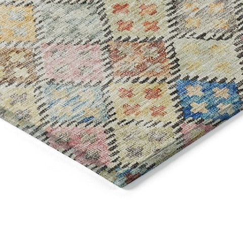 Homeroots 3' Geometric Blue Purple And Gray Washable Area Rug For Indoor And Outdoor Spaces, Durable Design 8' X 10' Polyester 603284