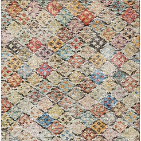 Homeroots 3' Geometric Blue Purple And Gray Washable Area Rug For Indoor And Outdoor Spaces, Durable Design 8' X 10' Polyester 603284