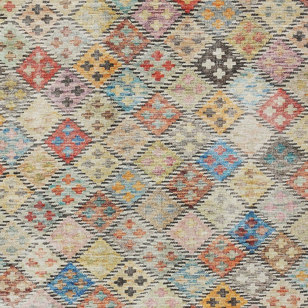 Homeroots 3' Geometric Blue Purple And Gray Washable Area Rug For Indoor And Outdoor Spaces, Durable Design 10' X 14' Polyester 603286