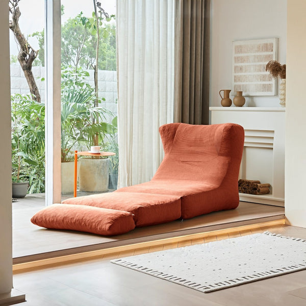 English Elm Cloud Corduroy Sleeper Chair Foldable High Density Foam Seat for Small Space Living Orange W1765P448612