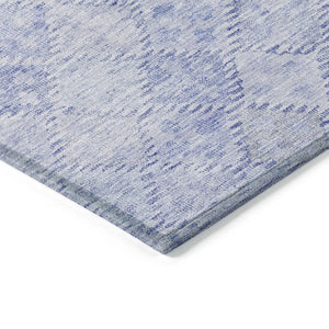 Homeroots 3' Geometric Blue Purple And Gray Washable Area Rug For Indoor And Outdoor Spaces, Durable Design 3' X 5' Polyester 603293