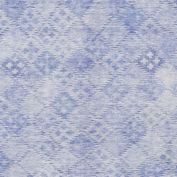 Homeroots 3' Geometric Blue Purple And Gray Washable Area Rug For Indoor And Outdoor Spaces, Durable Design 3' X 5' Polyester 603293