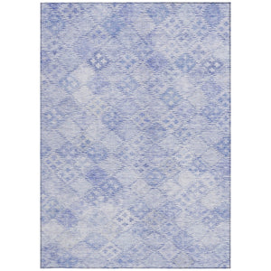 Homeroots 3' Geometric Blue Purple And Gray Washable Area Rug For Indoor And Outdoor Spaces, Durable Design 9' X 12' Polyester 603297