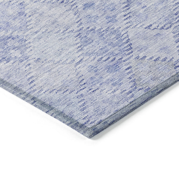 Homeroots 3' Geometric Blue Purple And Gray Washable Area Rug For Indoor And Outdoor Spaces, Durable Design 9' X 12' Polyester 603297