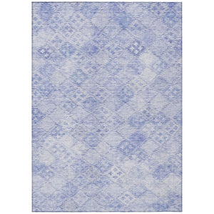 HomeRoots 5' Sky Blue and Ivory Geometric Area Rug - Stylish, Durable, Washable for Indoor and Outdoor Spaces 10' X 14' 603298