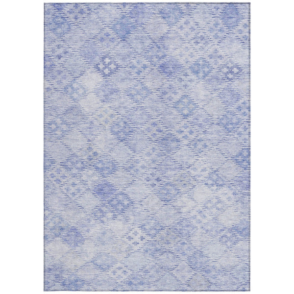 Homeroots 3' Geometric Blue Purple And Gray Washable Area Rug For Indoor And Outdoor Spaces, Durable Design 10' X 14' Polyester 603298