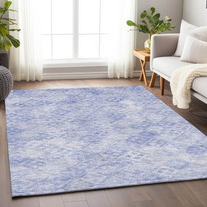 Homeroots 3' Geometric Blue Purple And Gray Washable Area Rug For Indoor And Outdoor Spaces, Durable Design 10' X 14' Polyester 603298