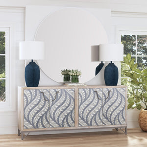 Basset Mirror Leia Server: Exquisite Mango Wood Design With Bone Inlay, Custom Iron Hardware & Contemporary Style Natural Wood,Bone,Metal,Mdf 6033-dr-576