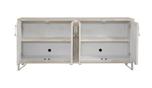 Basset Mirror Leia Server: Exquisite Mango Wood Design With Bone Inlay, Custom Iron Hardware & Contemporary Style Natural Wood,Bone,Metal,Mdf 6033-dr-576