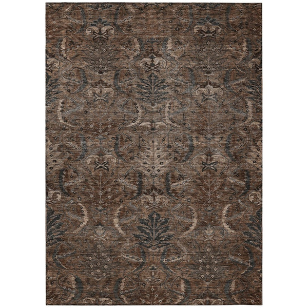 HomeRoots 5' Elegant Damask Area Rug - Durable, Washable Indoor/Outdoor Accent for Stylish Living Spaces 8' X 10' 603314