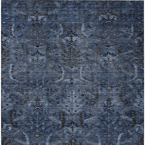 Homeroots 3' Artichoke Green Gray Tan Damask Washable Area Rug For Indoor And Outdoor Spaces, Durable Design 10' X 14' Polyester 603328