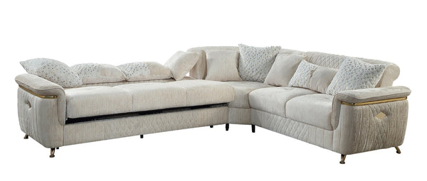 English Elm Argo Contemporary L-shaped Sectional Sofa with Steel Base and Six Seat Capacity Beige B009S02184