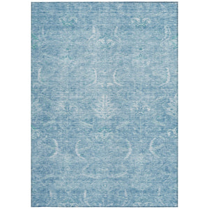 Homeroots 3' Artichoke Green And Ivory Damask Washable Area Rug For Stylish Indoor And Outdoor Spaces 3' X 5' Polyester 603359