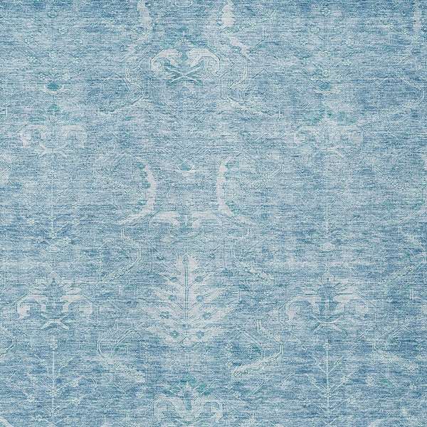 Homeroots 3' Artichoke Green And Ivory Damask Washable Area Rug For Stylish Indoor And Outdoor Spaces 5' X 8' Polyester 603360