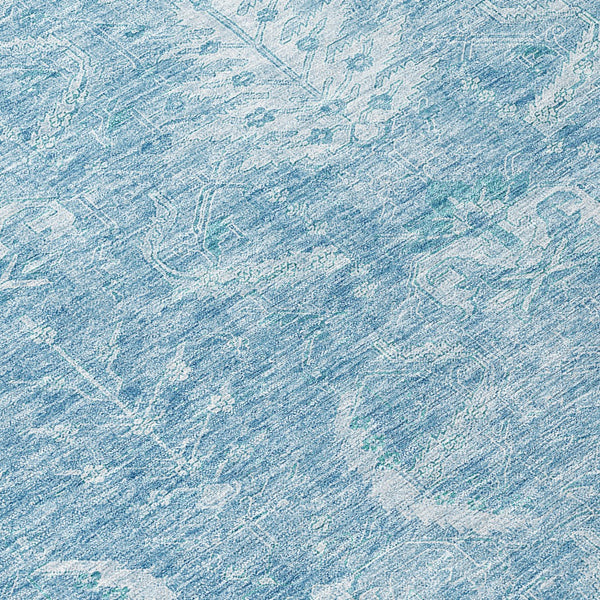 Homeroots 3' Artichoke Green And Ivory Damask Washable Area Rug For Stylish Indoor And Outdoor Spaces 8' Round Polyester 603361