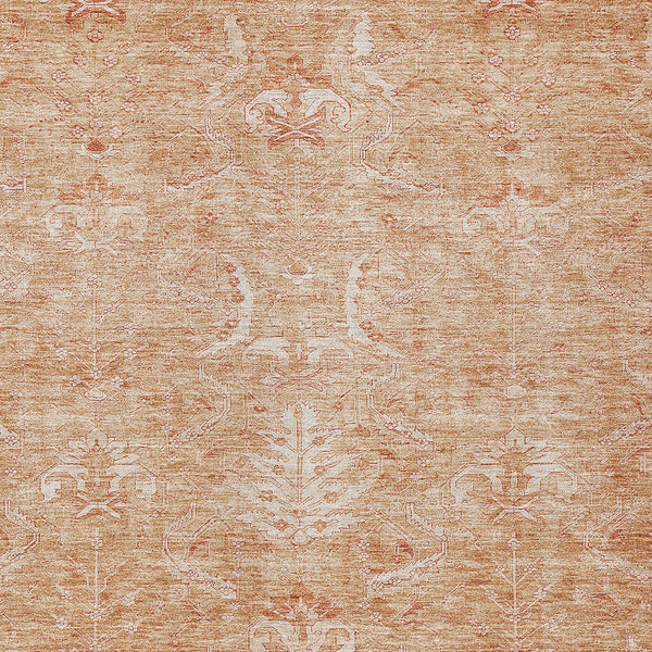 Homeroots 3' Artichoke Green And Ivory Damask Washable Area Rug For Stylish Indoor And Outdoor Spaces 3' X 5' Polyester 603365