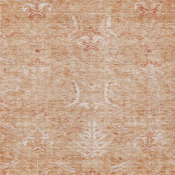 Homeroots 3' Artichoke Green And Ivory Damask Washable Area Rug For Stylish Indoor And Outdoor Spaces 5' X 8' Polyester 603366