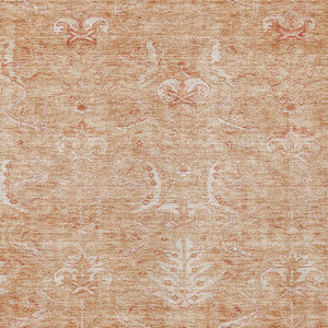 Homeroots 3' Artichoke Green And Ivory Damask Washable Area Rug For Stylish Indoor And Outdoor Spaces 9' X 12' Polyester 603369