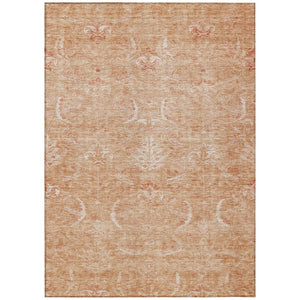 HomeRoots 5' Salmon and Terra Cotta Damask Area Rug - Stylish, Durable, Washable for Indoor or Outdoor Use 10' X 14' 603370