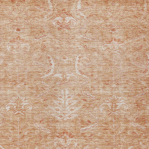 Homeroots 3' Artichoke Green And Ivory Damask Washable Area Rug For Stylish Indoor And Outdoor Spaces 10' X 14' Polyester 603370