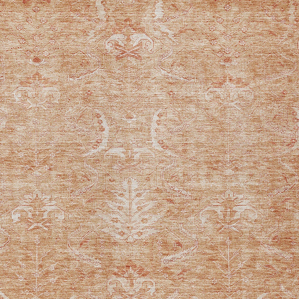 Homeroots 3' Artichoke Green And Ivory Damask Washable Area Rug For Stylish Indoor And Outdoor Spaces 10' X 14' Polyester 603370