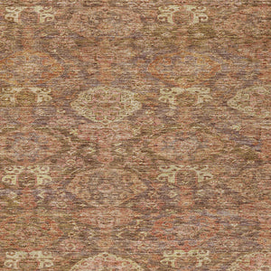 Homeroots 3' Brown And Tan Damask Washable Area Rug - Stylish, Durable Indoor Outdoor Decor For Any Space 8' X 10' Polyester 603374