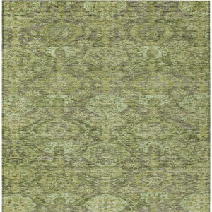 Homeroots 3' Brown And Tan Damask Washable Area Rug - Stylish, Durable Indoor Outdoor Decor For Any Space 5' X 8' Polyester 603384