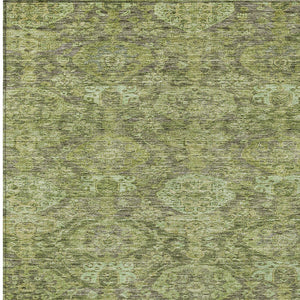Homeroots 3' Brown And Tan Damask Washable Area Rug - Stylish, Durable Indoor Outdoor Decor For Any Space 5' X 8' Polyester 603384