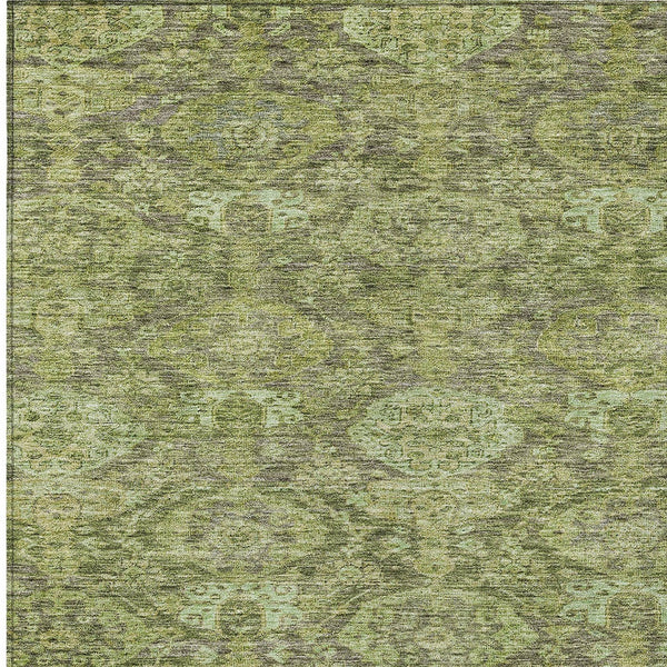 Homeroots 3' Brown And Tan Damask Washable Area Rug - Stylish, Durable Indoor Outdoor Decor For Any Space 5' X 8' Polyester 603384