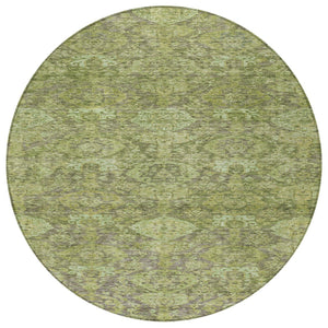 Homeroots 3' Brown And Tan Damask Washable Area Rug - Stylish, Durable Indoor Outdoor Decor For Any Space 8' Round Polyester 603385