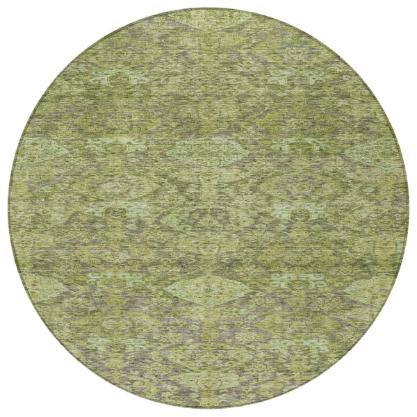 Homeroots 3' Brown And Tan Damask Washable Area Rug - Stylish, Durable Indoor Outdoor Decor For Any Space 8' Round Polyester 603385