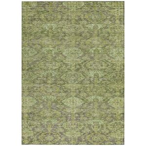 Homeroots 3' Brown And Tan Damask Washable Area Rug - Stylish, Durable Indoor Outdoor Decor For Any Space 8' X 10' Polyester 603386