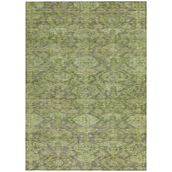 Homeroots 3' Brown And Tan Damask Washable Area Rug - Stylish, Durable Indoor Outdoor Decor For Any Space 8' X 10' Polyester 603386