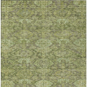 Homeroots 3' Brown And Tan Damask Washable Area Rug - Stylish, Durable Indoor Outdoor Decor For Any Space 8' X 10' Polyester 603386