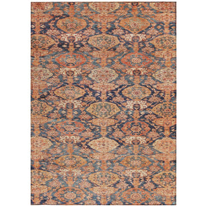 Homeroots 3' Brown And Tan Damask Washable Area Rug - Stylish, Durable Indoor Outdoor Decor For Any Space 3' X 5' Polyester 603389