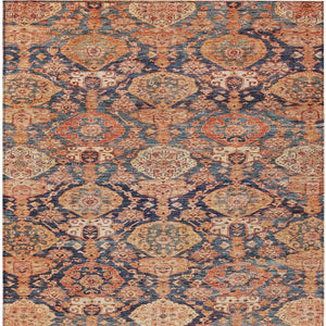 Homeroots 3' Brown And Tan Damask Washable Area Rug - Stylish, Durable Indoor Outdoor Decor For Any Space 3' X 5' Polyester 603389
