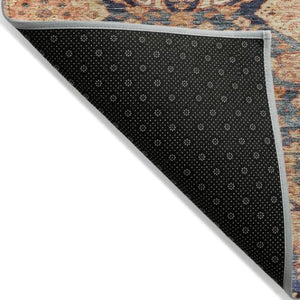 Homeroots 3' Brown And Tan Damask Washable Area Rug - Stylish, Durable Indoor Outdoor Decor For Any Space 9' X 12' Polyester 603393