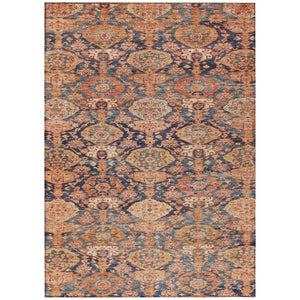 HomeRoots 5' Terra Cotta and Charcoal Damask Area Rug – Durable, Washable, Indoor Outdoor Elegance for Your Home 10' X 14' 603394