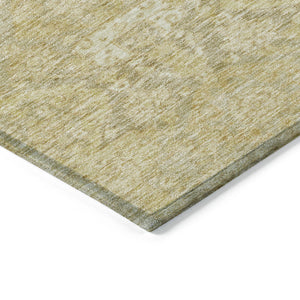 Homeroots 3' Brown And Tan Damask Washable Area Rug - Stylish, Durable Indoor Outdoor Decor For Any Space 3' X 5' Polyester 603395