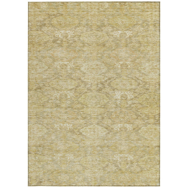 Homeroots 3' Brown And Tan Damask Washable Area Rug - Stylish, Durable Indoor Outdoor Decor For Any Space 3' X 5' Polyester 603395