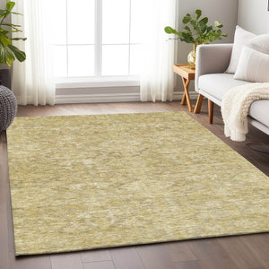 Homeroots 3' Brown And Tan Damask Washable Area Rug - Stylish, Durable Indoor Outdoor Decor For Any Space 5' X 8' Polyester 603396