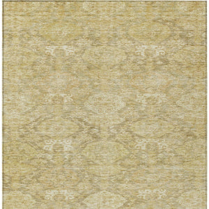 Homeroots 3' Brown And Tan Damask Washable Area Rug - Stylish, Durable Indoor Outdoor Decor For Any Space 8' X 10' Polyester 603398