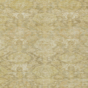 Homeroots 3' Brown And Tan Damask Washable Area Rug - Stylish, Durable Indoor Outdoor Decor For Any Space 9' X 12' Polyester 603399