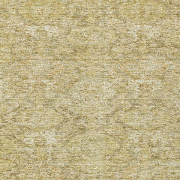 Homeroots 3' Brown And Tan Damask Washable Area Rug - Stylish, Durable Indoor Outdoor Decor For Any Space 9' X 12' Polyester 603399