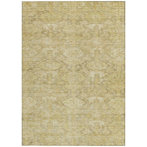 Homeroots 3' Brown And Tan Damask Washable Area Rug - Stylish, Durable Indoor Outdoor Decor For Any Space 10' X 14' Polyester 603400