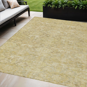 Homeroots 3' Brown And Tan Damask Washable Area Rug - Stylish, Durable Indoor Outdoor Decor For Any Space 10' X 14' Polyester 603400