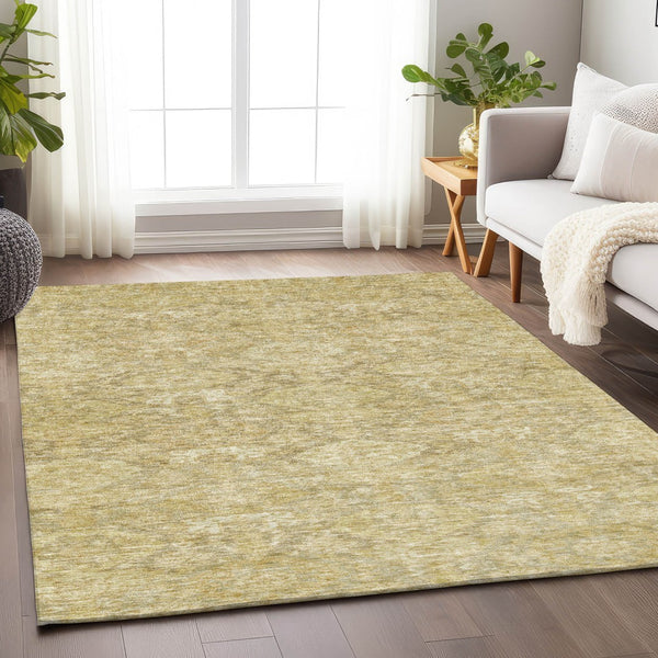 Homeroots 3' Brown And Tan Damask Washable Area Rug - Stylish, Durable Indoor Outdoor Decor For Any Space 10' X 14' Polyester 603400